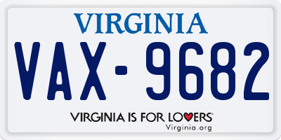 VA license plate VAX9682