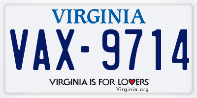 VA license plate VAX9714