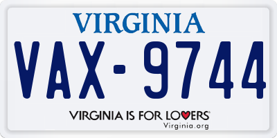 VA license plate VAX9744