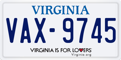 VA license plate VAX9745