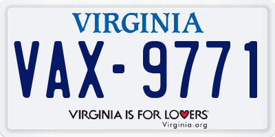VA license plate VAX9771