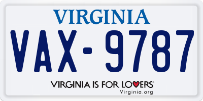 VA license plate VAX9787