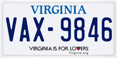 VA license plate VAX9846