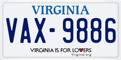 VA license plate VAX9886