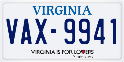 VA license plate VAX9941