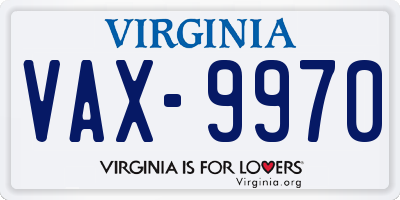 VA license plate VAX9970
