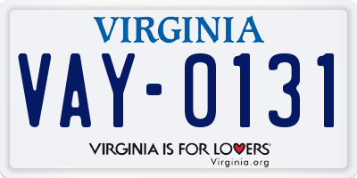VA license plate VAY0131