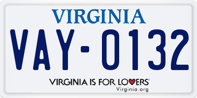 VA license plate VAY0132