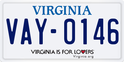 VA license plate VAY0146