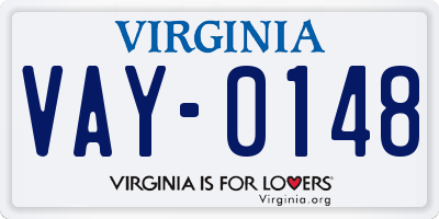 VA license plate VAY0148