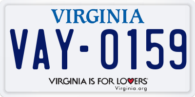 VA license plate VAY0159