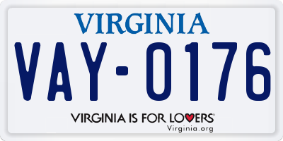 VA license plate VAY0176