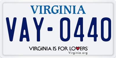VA license plate VAY0440