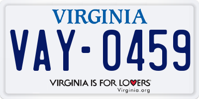VA license plate VAY0459