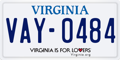 VA license plate VAY0484