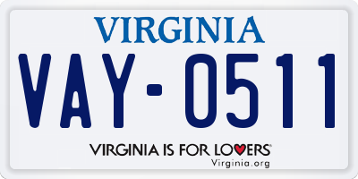 VA license plate VAY0511