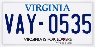 VA license plate VAY0535
