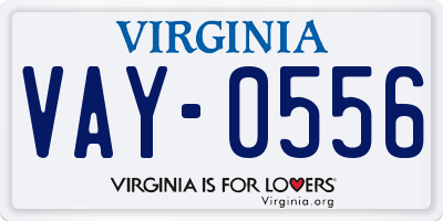 VA license plate VAY0556