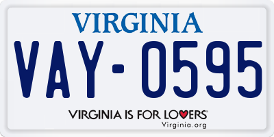 VA license plate VAY0595
