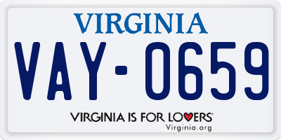VA license plate VAY0659