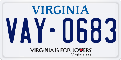 VA license plate VAY0683