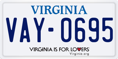 VA license plate VAY0695