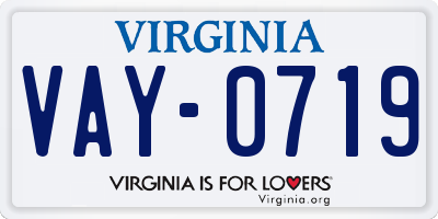 VA license plate VAY0719