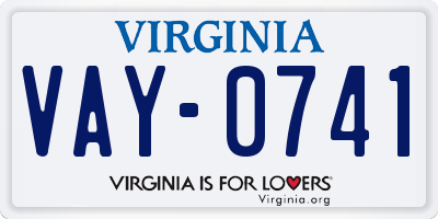 VA license plate VAY0741