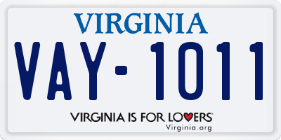 VA license plate VAY1011