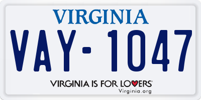 VA license plate VAY1047