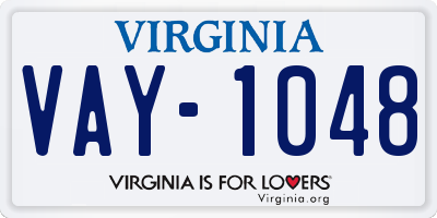 VA license plate VAY1048