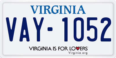 VA license plate VAY1052