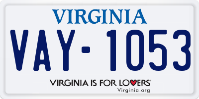 VA license plate VAY1053