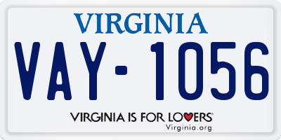 VA license plate VAY1056