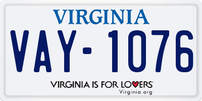 VA license plate VAY1076