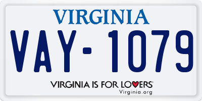 VA license plate VAY1079