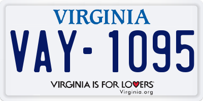 VA license plate VAY1095