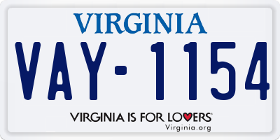 VA license plate VAY1154