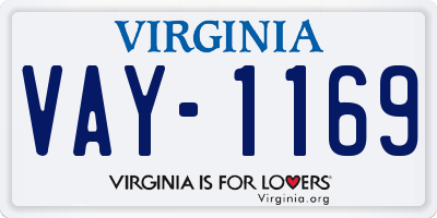 VA license plate VAY1169