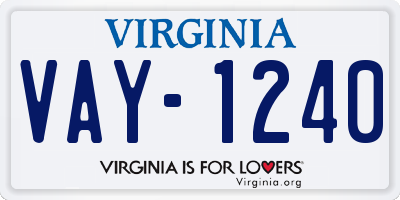 VA license plate VAY1240