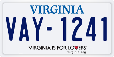 VA license plate VAY1241