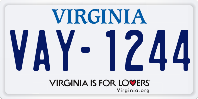 VA license plate VAY1244