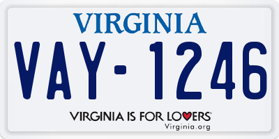 VA license plate VAY1246