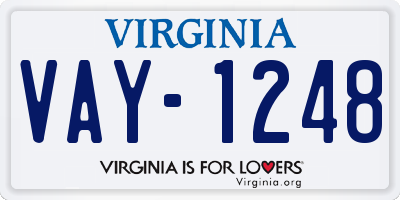 VA license plate VAY1248