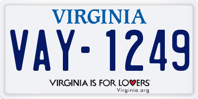 VA license plate VAY1249