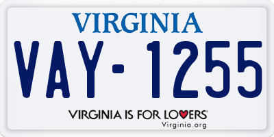 VA license plate VAY1255