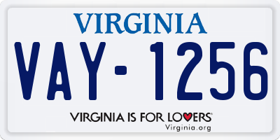 VA license plate VAY1256