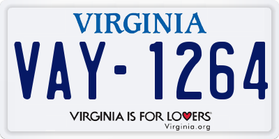 VA license plate VAY1264