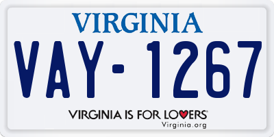 VA license plate VAY1267