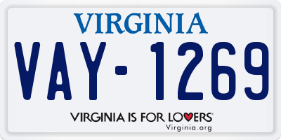 VA license plate VAY1269